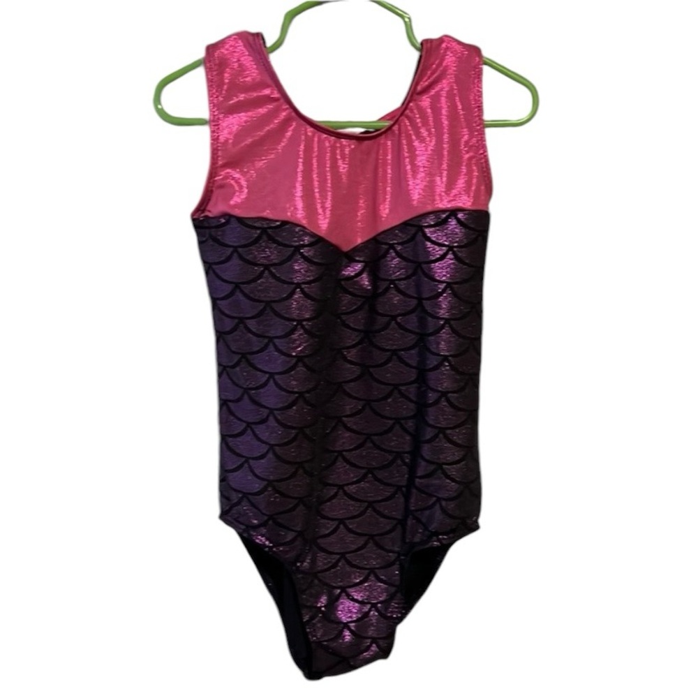 Girls Bathing Suit Swimwear One Piece Gymnastics Leotard Shimmer Mermaid Size 6